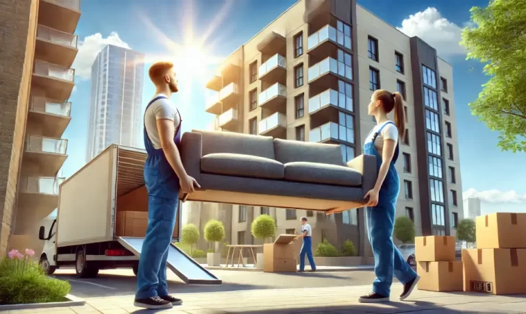 a team of packers and movers in jp nagar moving a sofa from a apartmen